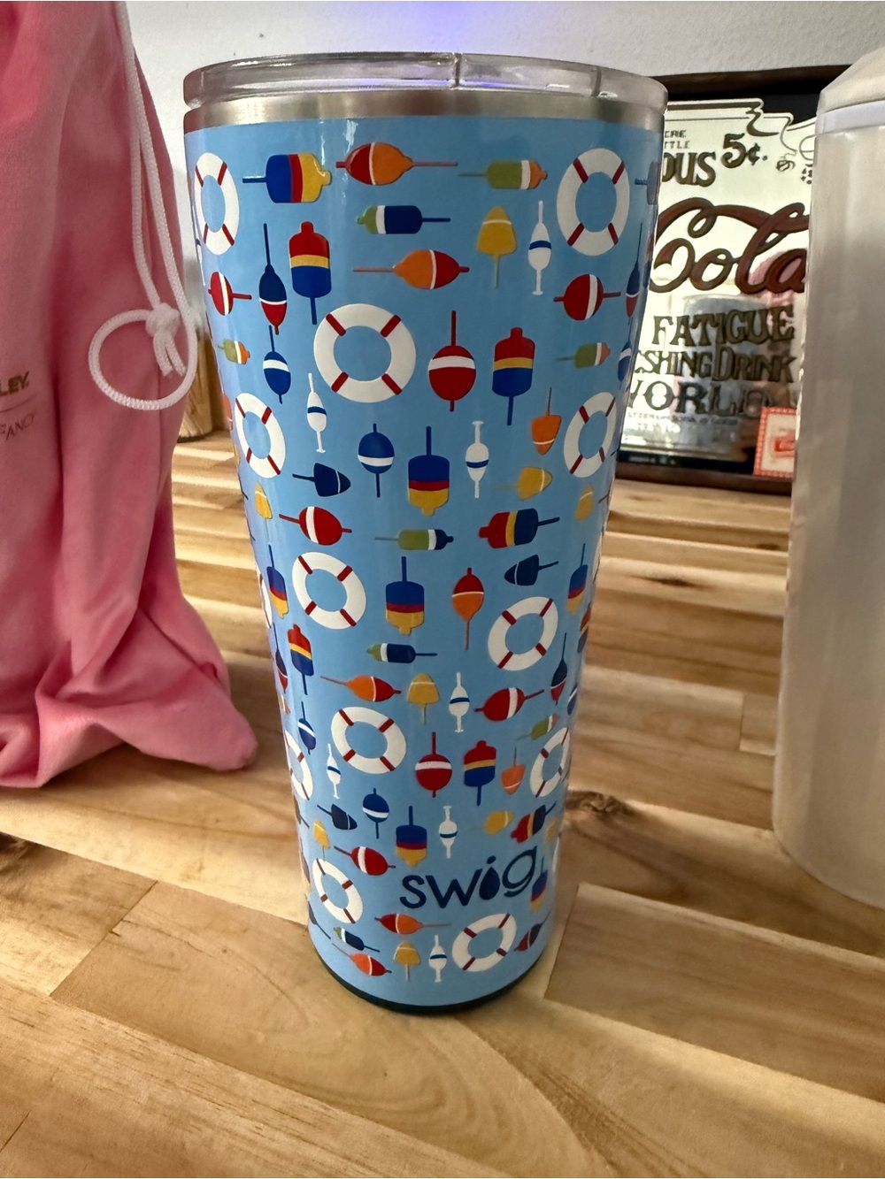 Swig Insulated Tumbler — Light Blue Buoy Pattern